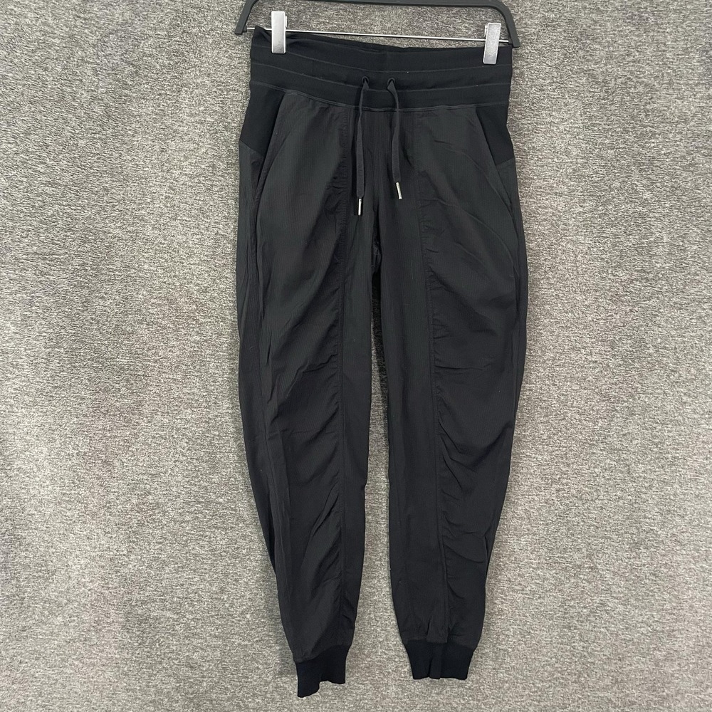 Lululemon Dance Studio Jogger Pants Womens 2 Black Woven Mid Rise Full Length